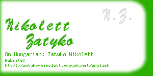 nikolett zatyko business card